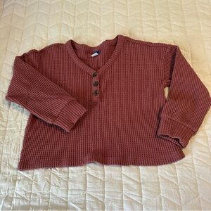 Old Navy Mauve Waffle Knit Top